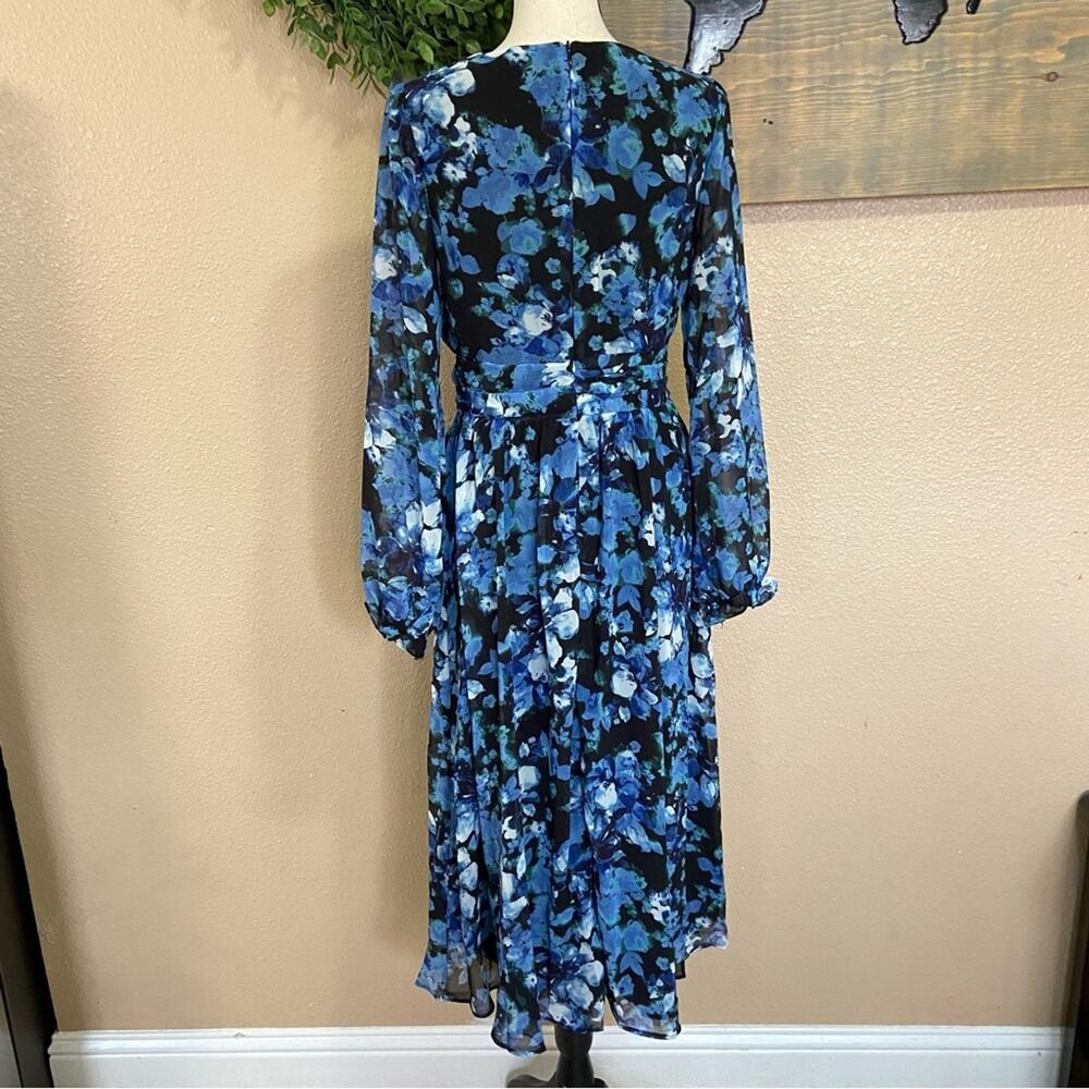 NWOT Lulus Impressive Charm Black Multi Floral Print Long Sleeve Midi Dr… - Picture 8 of 9